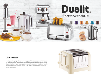 Dualit 4 Slice Lite Toaster Perfect Toast (Cream Trim)