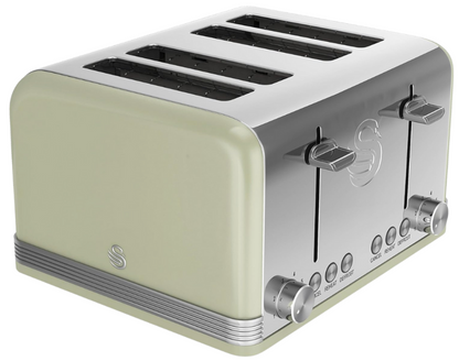 Swan Retro 4 Slice Toaster with Extra Wide Slots ST19020GN (Green)