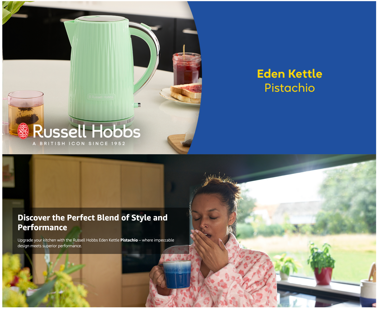 Russell Hobbs Eden Kettle 27364 Green (Pistachio) - Vibe Home
