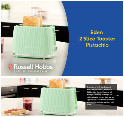 Russell Hobbs Eden Green 2 Slice Toaster 27374 (Pistachio)