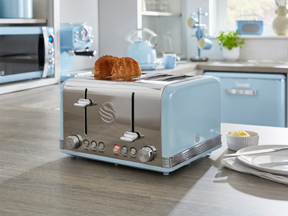 Swan Retro 4 Slice Toaster ST19020BLN (Blue)