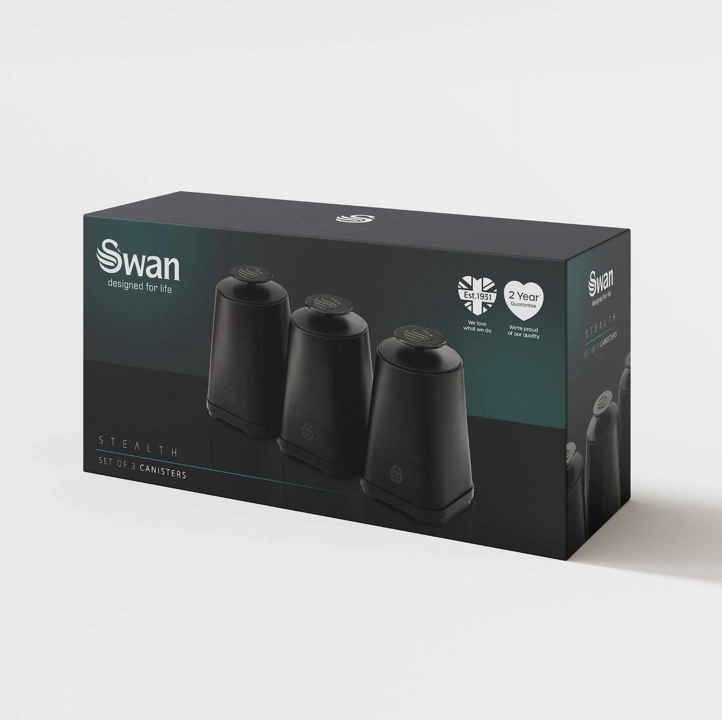 Swan Stealth Set of 3 Canisters SWKA18521BLKN (Black)