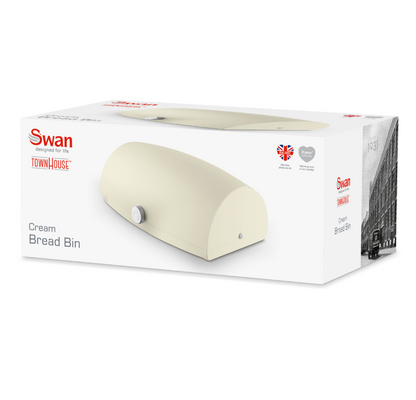 Swan TownHouse Bread Bin & Canisters Kitchen Set (Cream)