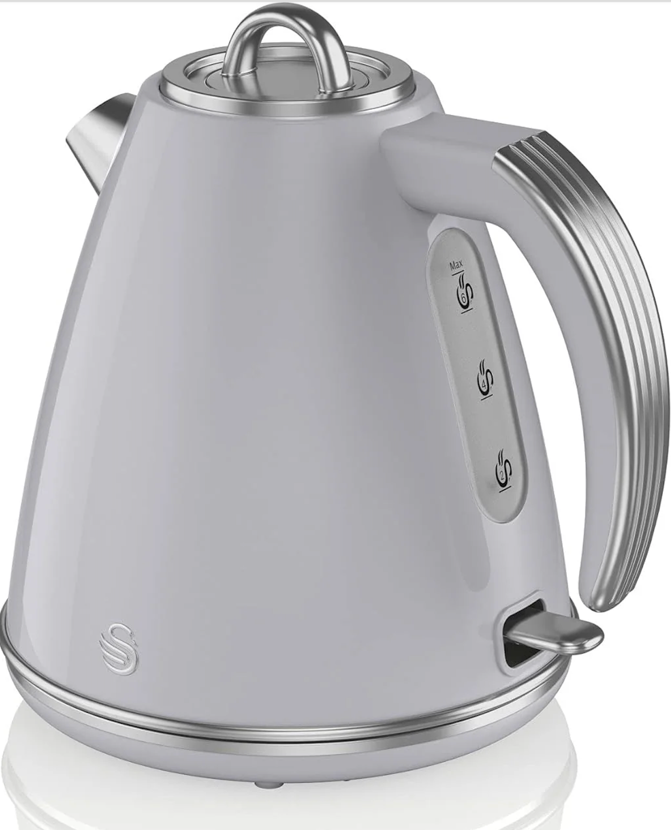 Swan Retro Jug Kettle & 4 Slice Toaster Kitchen Set (Grey)