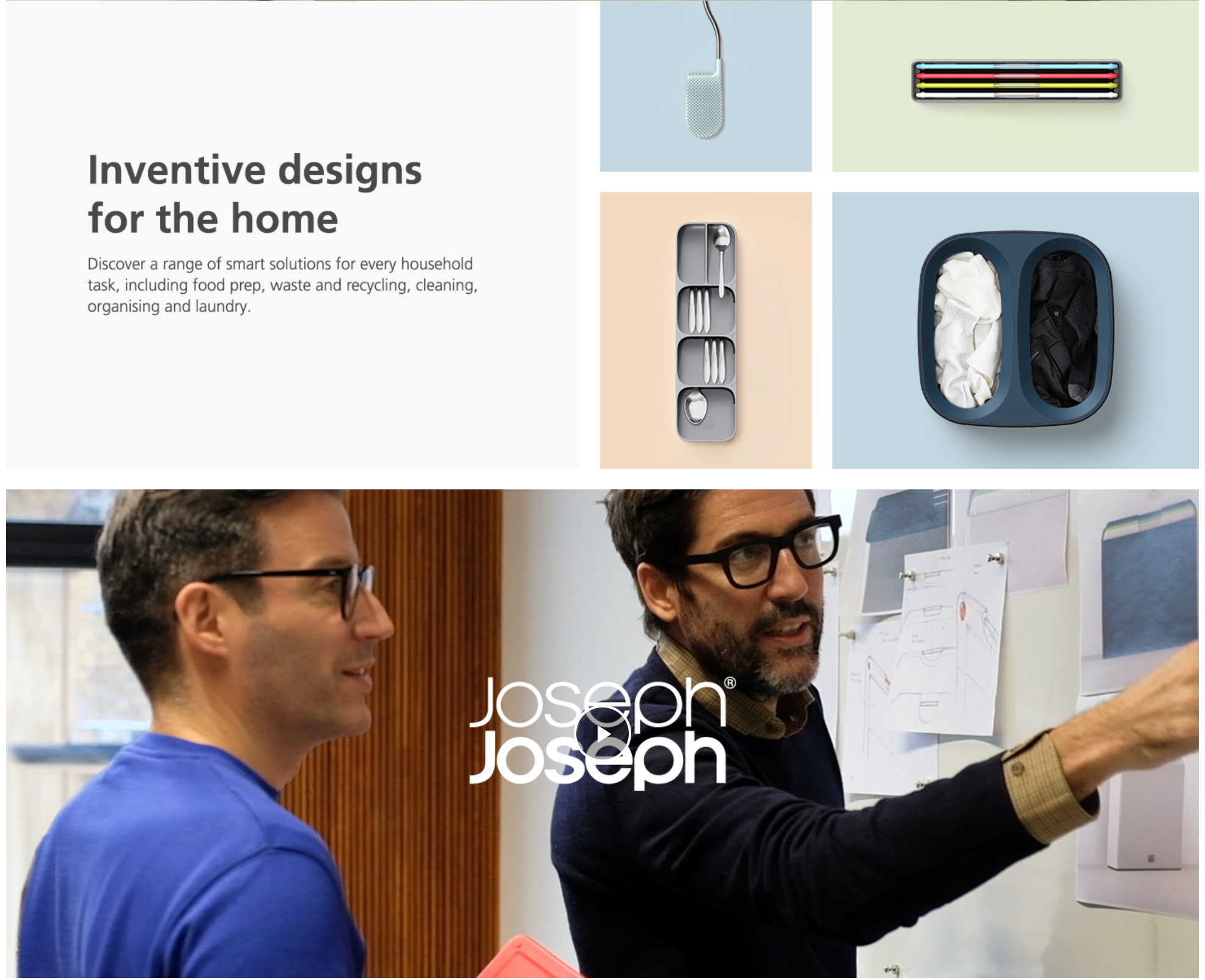 Joseph Joseph kitchen mandoline promotional image with brand logo