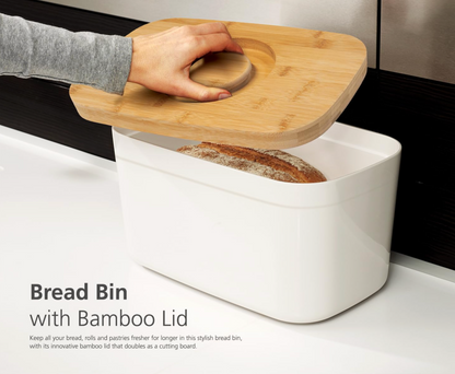 Joseph Joseph Bread Bin with Bamboo Chopping Board Lid (Black)