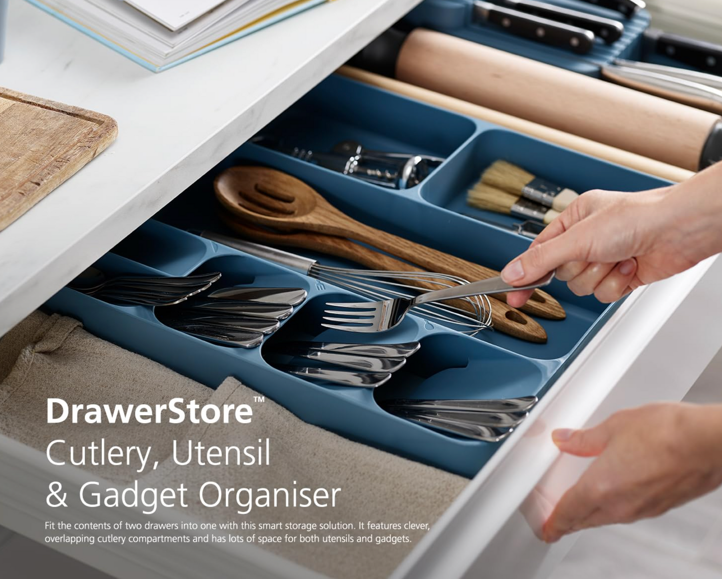 Joseph Joseph DrawerStore Cutlery Kitchen Utensils Drawer Organiser (Grey)