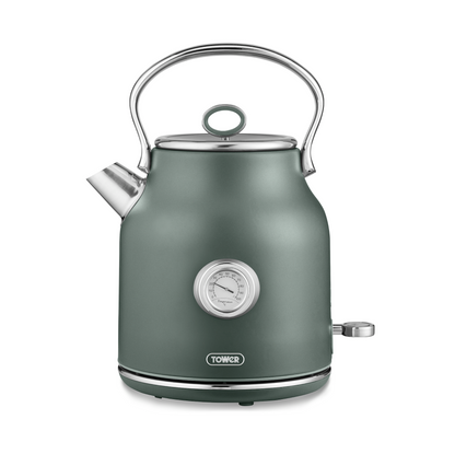 Tower Renaissance Kettle, 4 Slice Toaster & Canisters Kitchen Set (Forest Green)