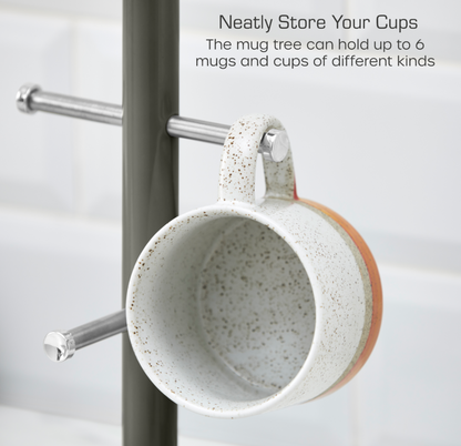 Swan TownHouse Towel Pole & Mug Tree Kitchen Set SWKA18531GRP (Graphite)