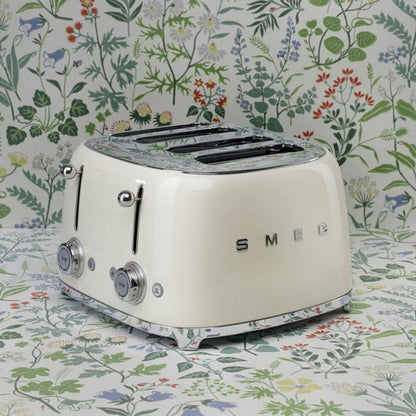 SMEG Retro Kettle & 4 Slice Toaster Temperature Control Kitchen Set - Cream