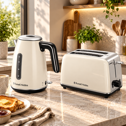 Russell Hobbs Russell Hobbs Everyday Quiet Kettle & 2 Slice Toaster Kitchen Set 28852 28862 (Jasmine)