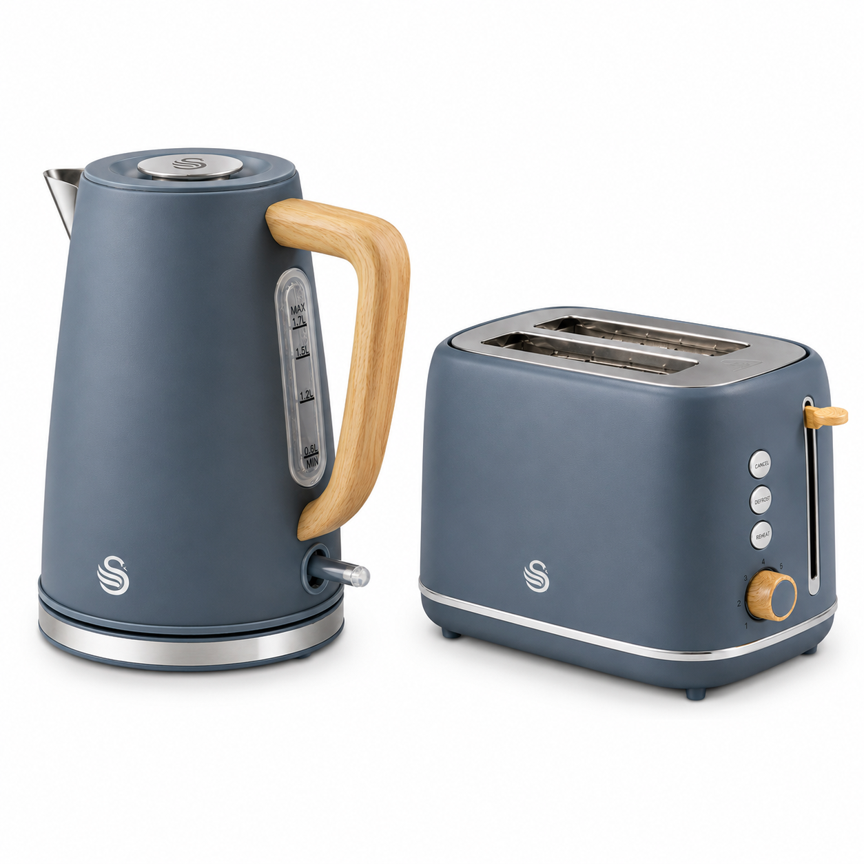 Swan Swan Fjord Kettle & 2 Slice Toaster Kitchen Set (Grey)