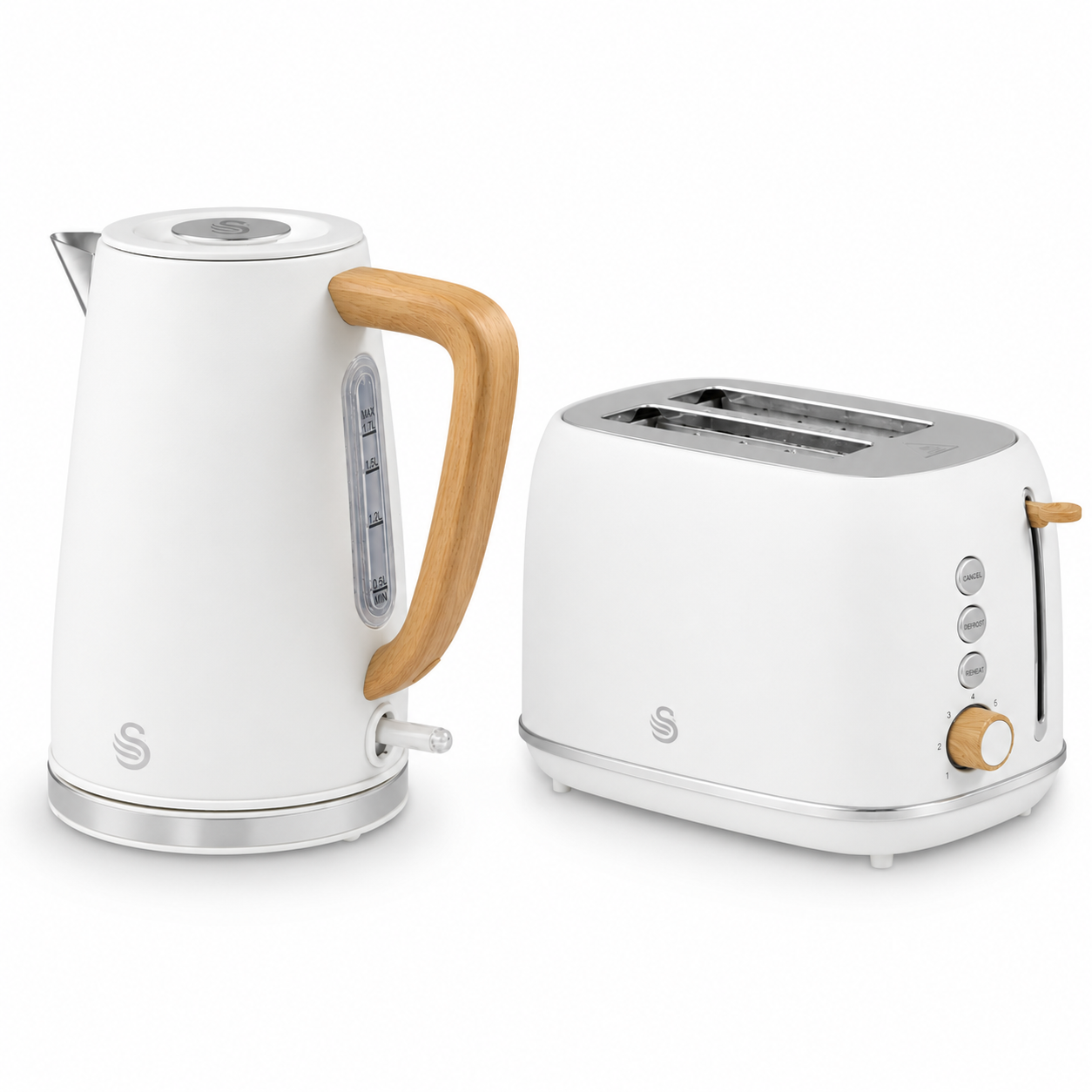 Swan Swan Fjord Kettle & 2 Slice Toaster Kitchen Set (White)