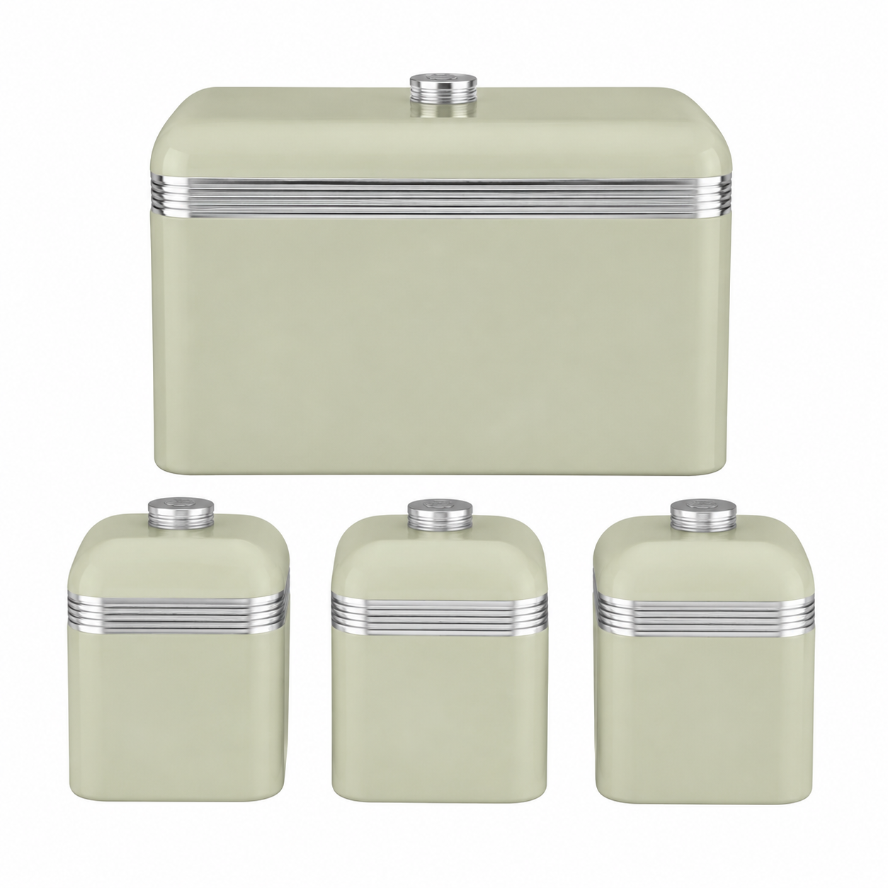 Swan Retro Bread Bin & Canisters Kitchen Storage Set (Green) Bread Bin & Canister Sets