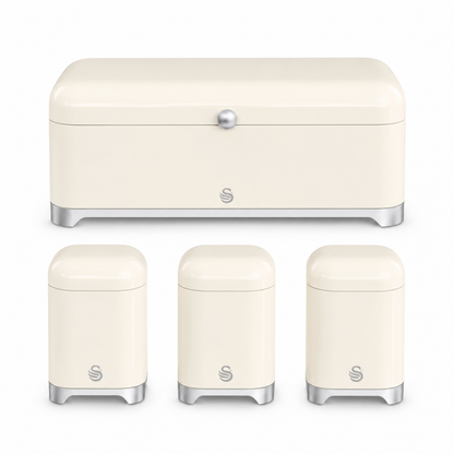 Swan Solace Bread Bin & Canisters Storage Set (Cream) Bread Bin & Canister Sets