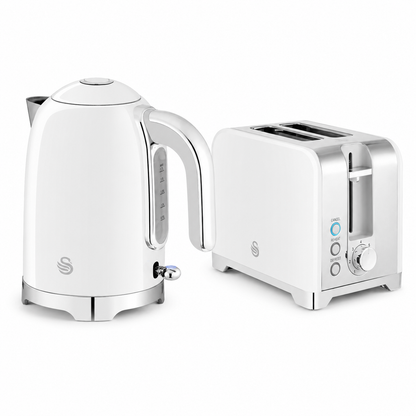 Swan Swan Solace Jug Kettle & 2 Slice Toaster Kitchen Set (White)
