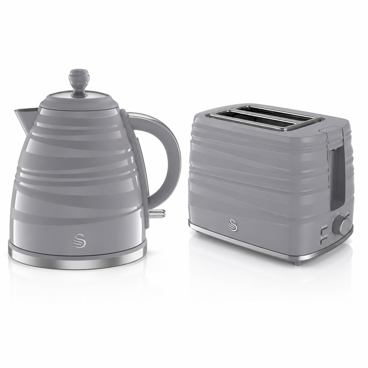 Swan Swan Symphony Kettle & 2 Slice Toaster Kitchen Set (Grey)