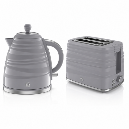 Swan Swan Symphony Kettle & 2 Slice Toaster Kitchen Set (Grey)