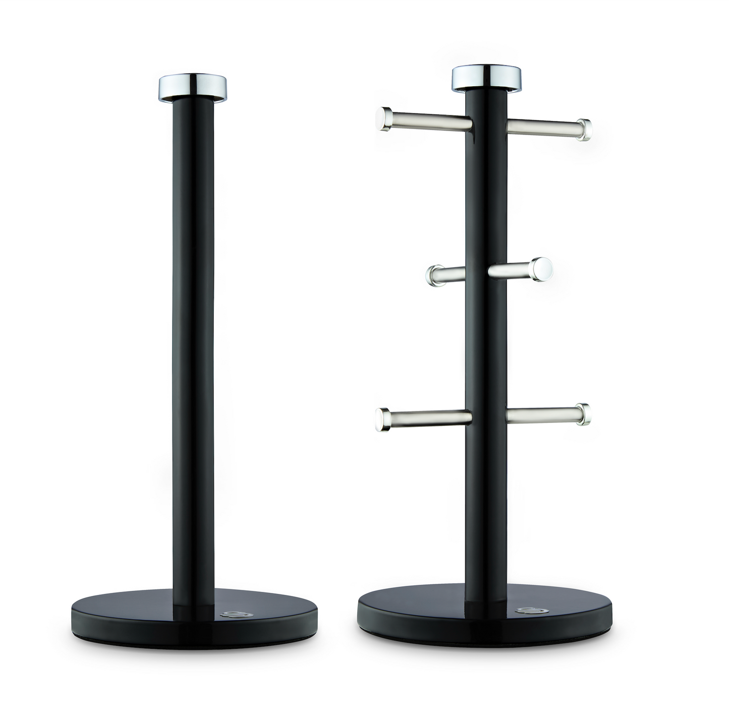 Swan Townhouse Towel Pole & Mug Tree Kitchen Set SWKA18531BLK (Black) - Vibe Home
