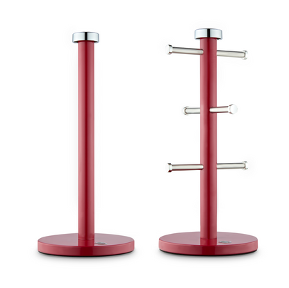 Swan Townhouse Towel Pole & Mug Tree Kitchen Set SWKA18531RN (Red) - Vibe Home