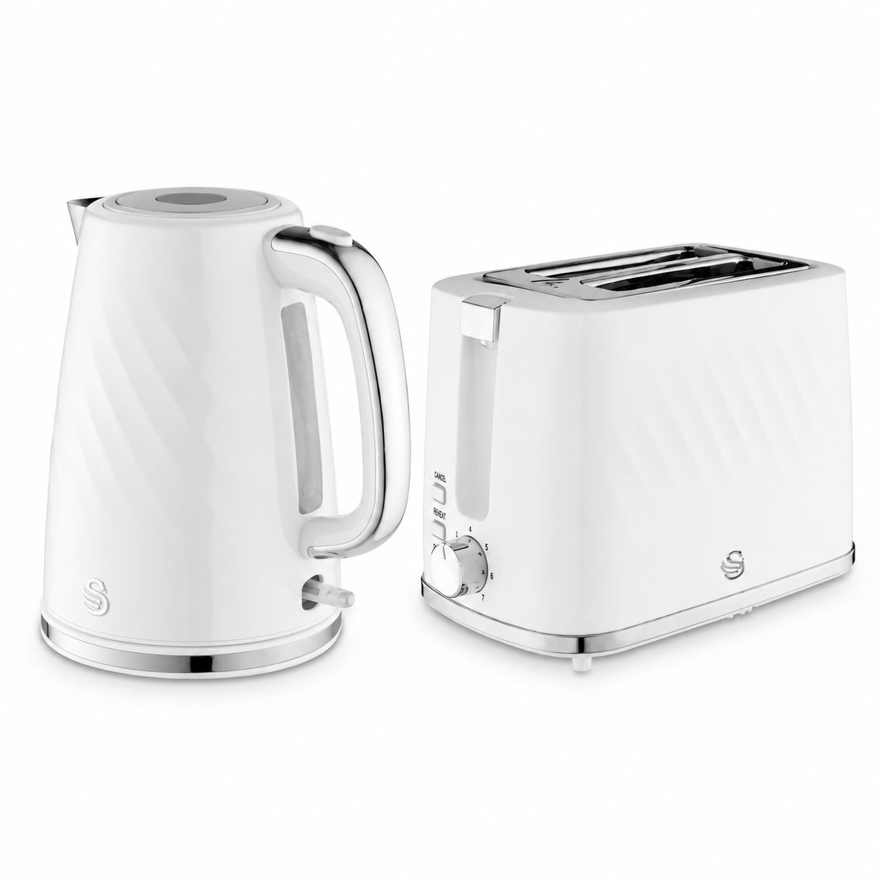 Swan Swan Windsor Kettle & 2 Slice Toaster Kitchen Set (White)