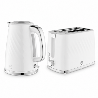 Swan Swan Windsor Kettle & 2 Slice Toaster Kitchen Set (White)