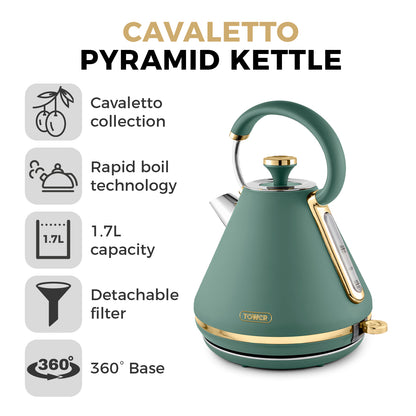 Tower Cavaletto Pyramid Kettle T10044JDE - Jade Green