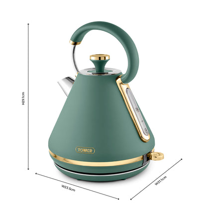 Tower Cavaletto Kettle & 4 Slice Toaster Matching Kitchen Set (Jade Green)