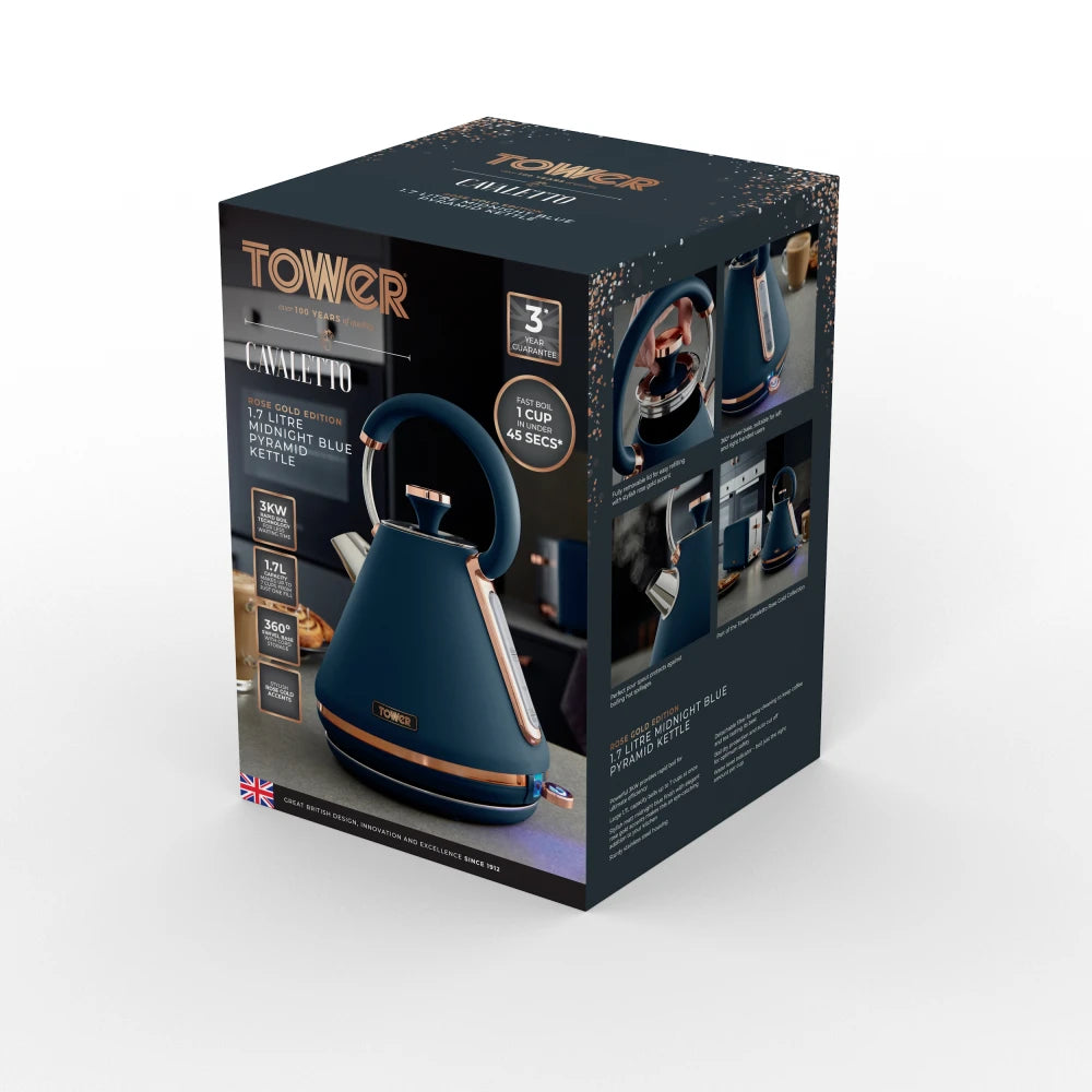 Tower Cavaletto Kettle & Toaster Kitchen Set - (Midnight Blue)