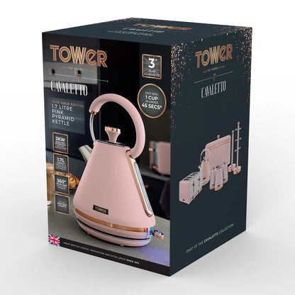 Tower Cavaletto Kettle & 2 Slice Toaster Kitchen Set (Marshmallow Pink)