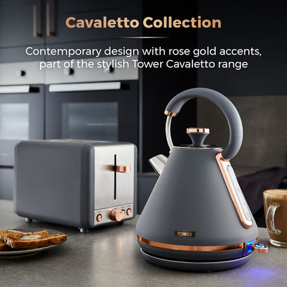 Tower Cavaletto Kettle & 2 Slice Toaster Kitchen Set (Grey)