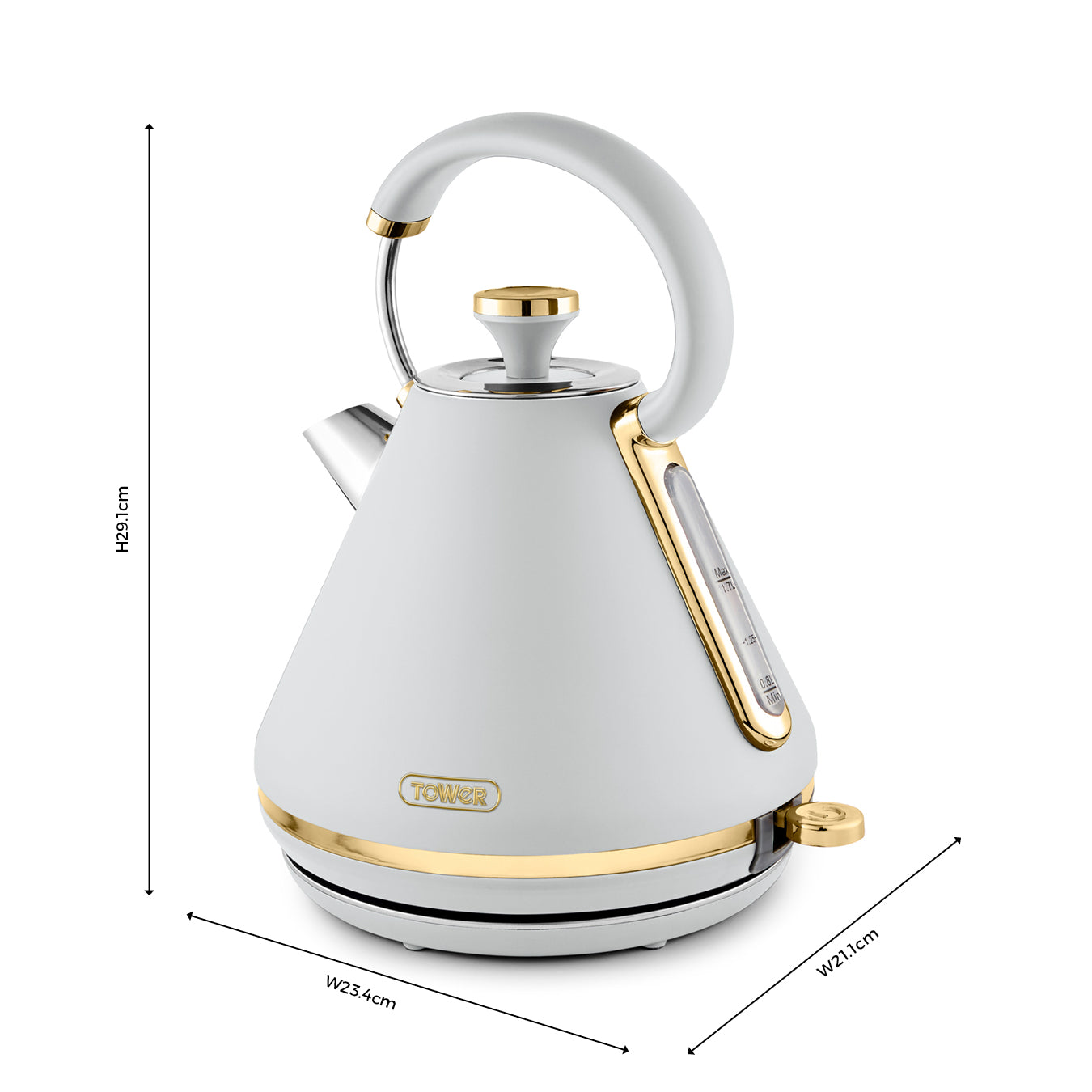 Tower Cavaletto Pyramid Kettle Fast Boil T10044WHT (Optic White)