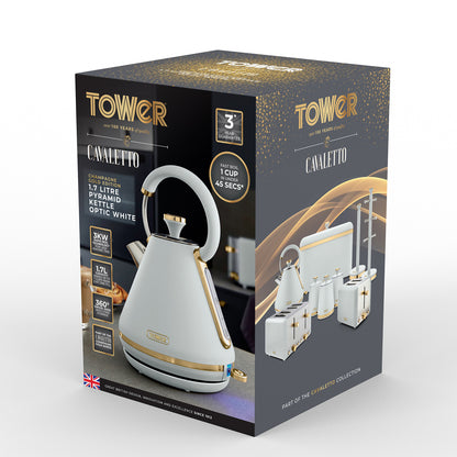 Tower Cavaletto Pyramid Kettle Fast Boil T10044WHT (Optic White)