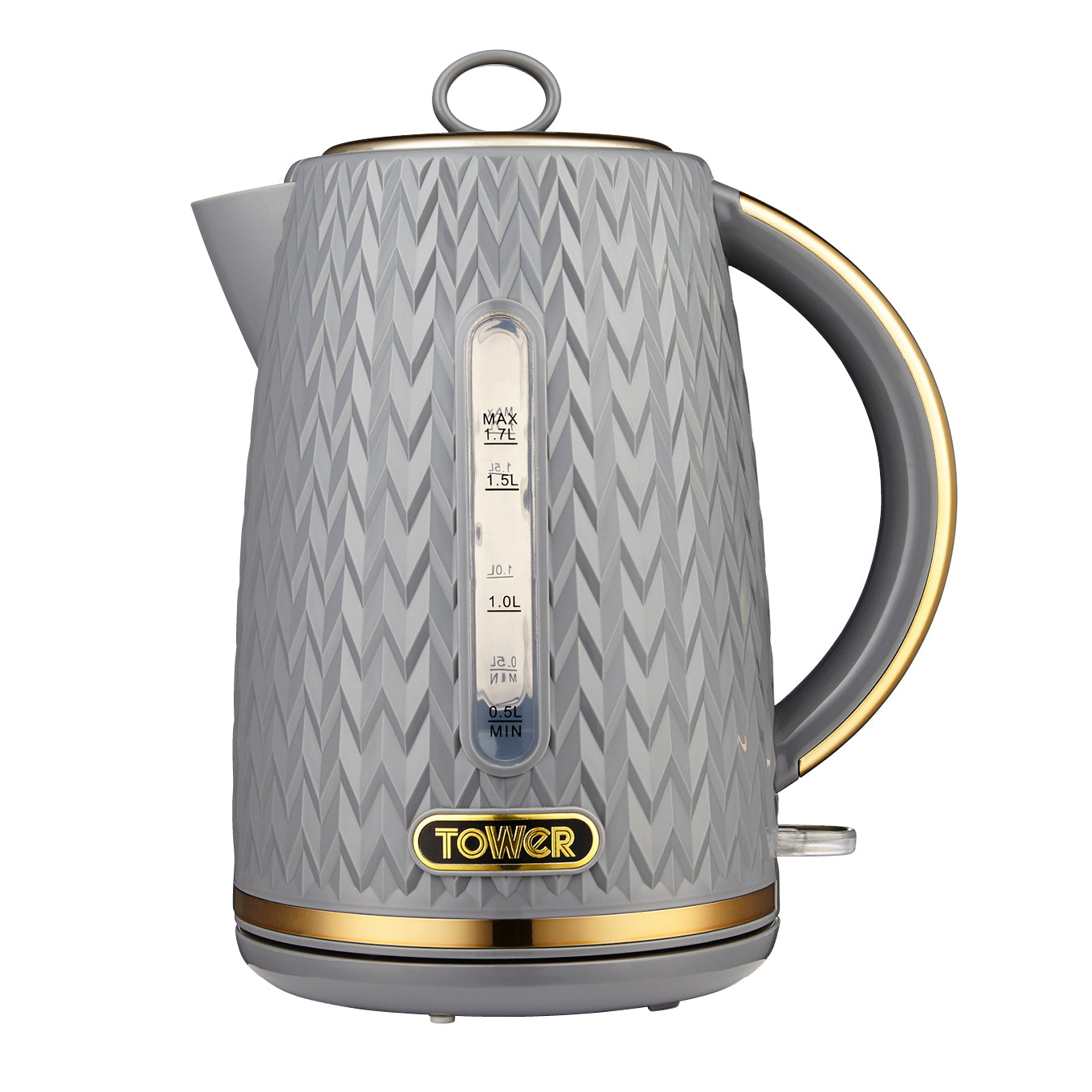 Tower Empire 1.7L Kettle Brass Accents T10052GRY (Grey)