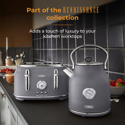 Tower Renaissance Kettle 1.7L Quite Boil T10063GRY (Grey)