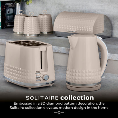 Tower Latte Brown Solitaire Kettle and 2 Slice Toaster Kitchen Set