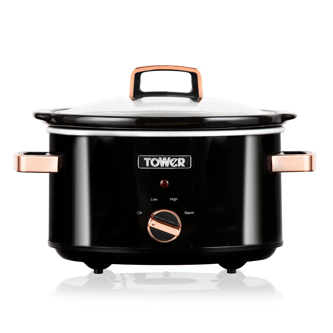 Tower 3.5L Slow Cooker T16018RG 210W Black/Rose Gold)