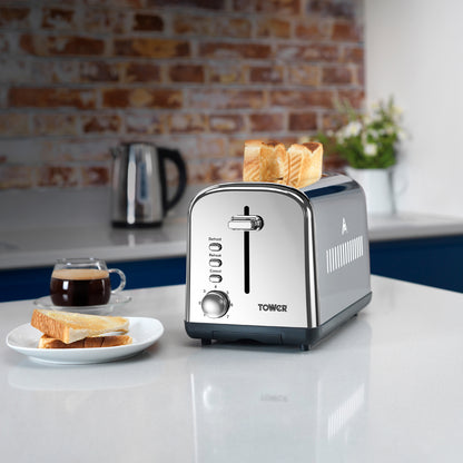 Tower Infinity 2 Slice Stainless Steel Toaster T20014 (Silver)