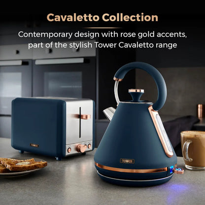 Tower Cavaletto Kettle & Toaster Kitchen Set - (Midnight Blue)