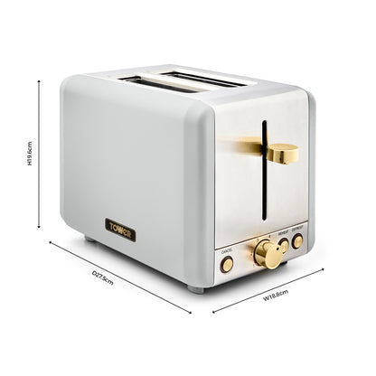 Tower Cavaletto White Kitchen Set - Kettle, Toaster, Bread Bin & Canisters