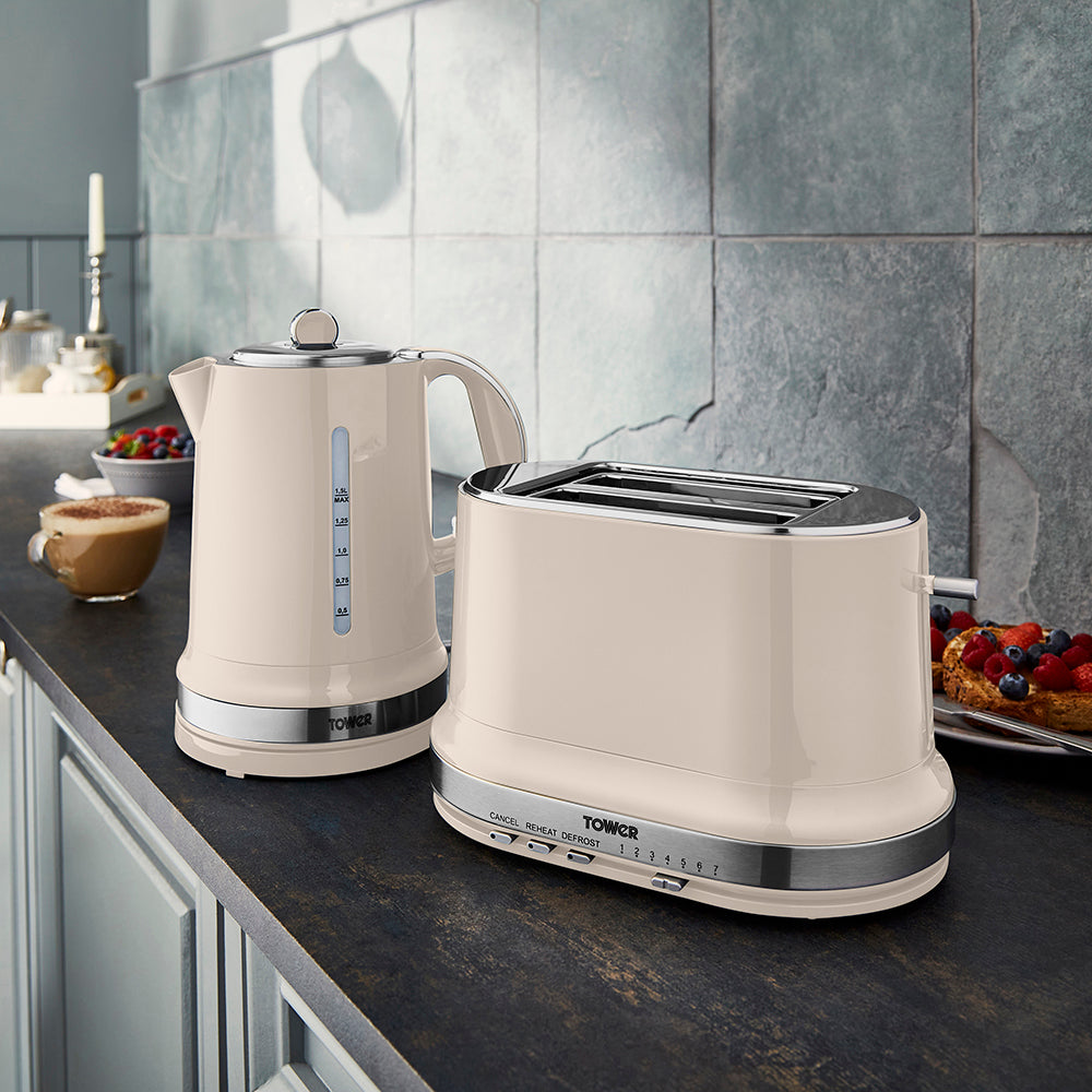 Tower Belle&nbsp;Chantilly Cream Kettle and 2 Slice Toaster Kitchen Set