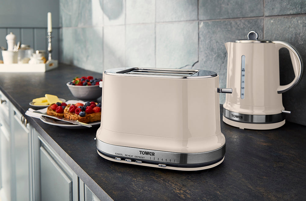 Tower Belle 2 Slice Toaster T20043CHA - Chantilly Cream