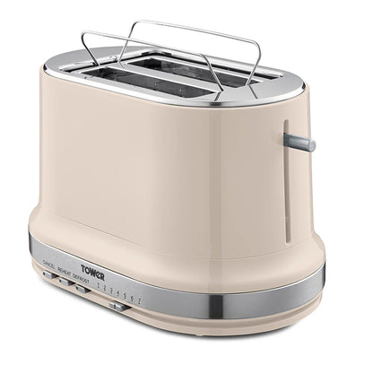 Tower Belle Kettle, Toaster, Bread Bin & Canisters Kitchen Set (Chantilly Cream)