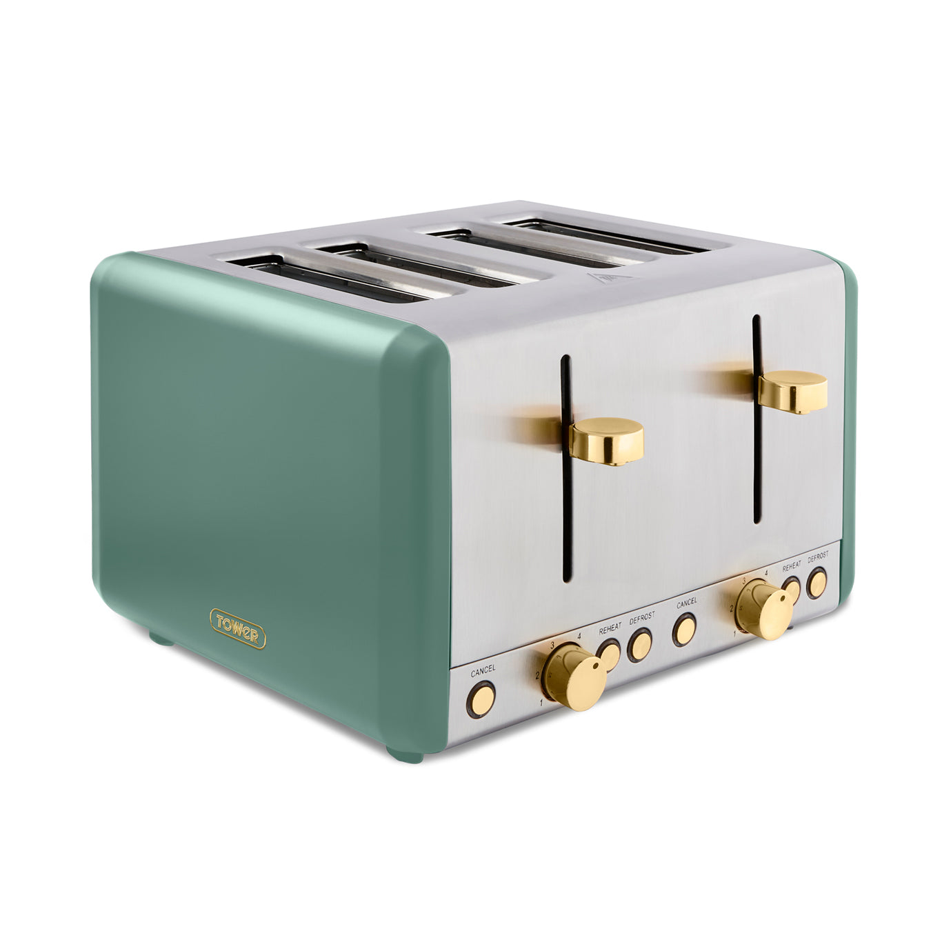 Tower Cavaletto Kettle & 4 Slice Toaster Matching Kitchen Set (Jade Green)