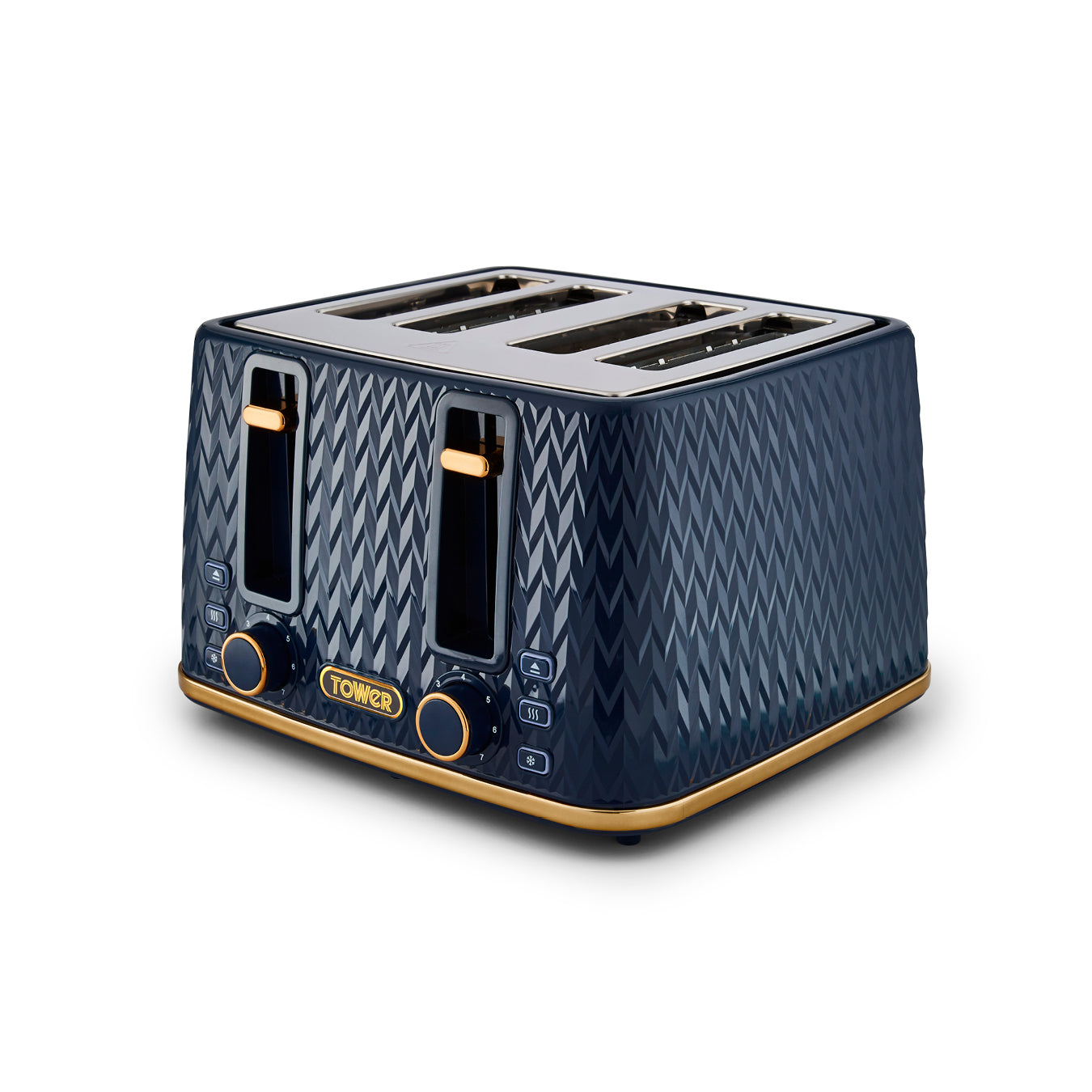 Tower Empire 4 Slice Toaster T20061MNB (Midnight Blue & Brass)