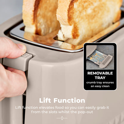 Tower Solitaire Kettle & 2 Slice Toaster Kitchen Set (Latte)