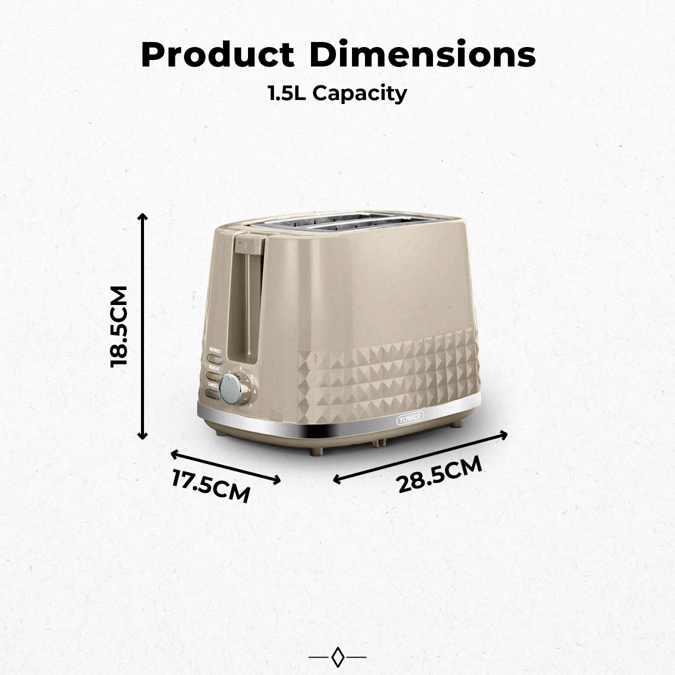 Tower Solitaire 2 Slice Toaster T20082MSH (Latte/Beige)