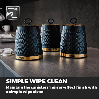 Tower Empire Bread Bin & Canisters Kitchen Set (Midnight Blue)