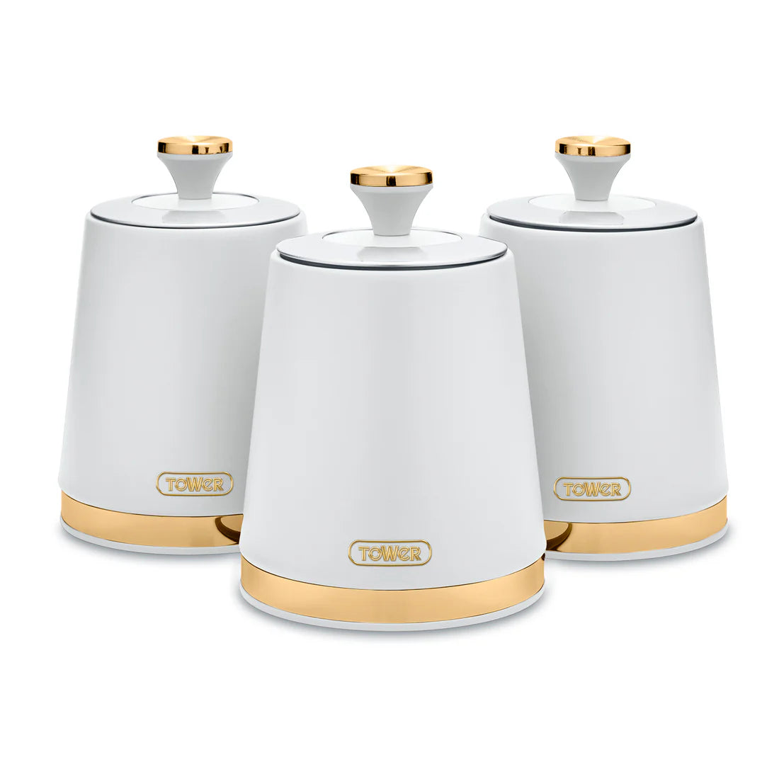 Tower Cavaletto Kettle, Toaster, Bread Bin & Canisters Kitchen Set (White)