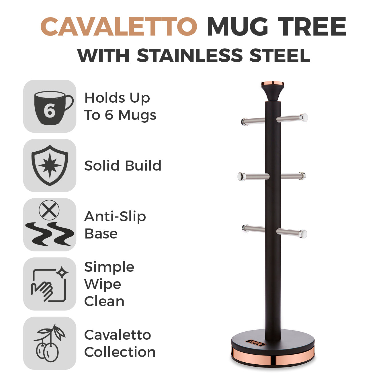 Tower Cavaletto Mug Tree T826132BLK (Black)